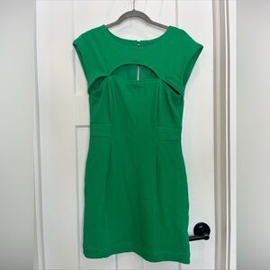 Maeve By Anthropologie Front Cutout Mini Dress Green Size Small Lined Pockets